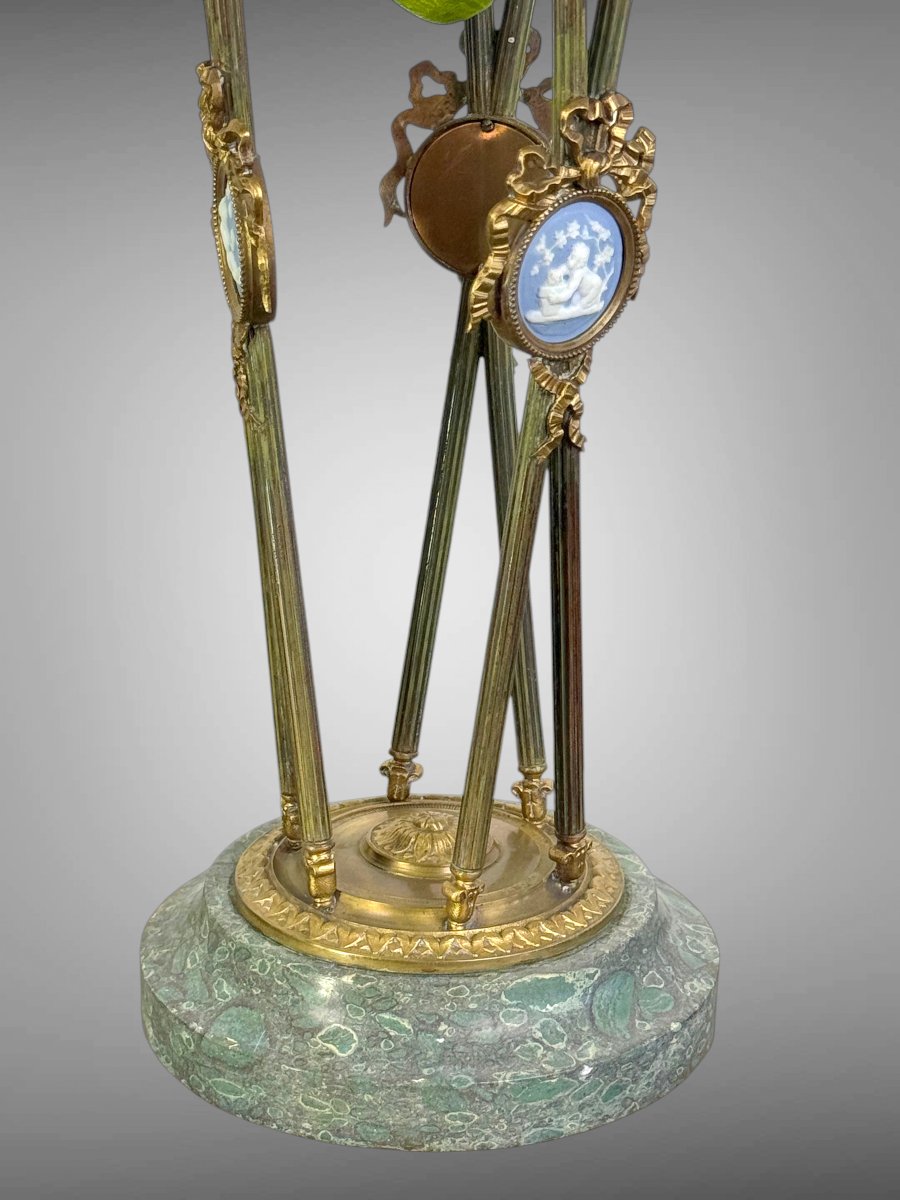 Large 19th-century Kerosene Lamp—baccarat Glass / Gilded Bronze / Cameos-photo-2