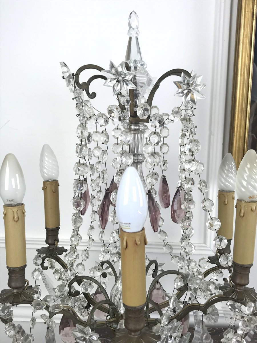 Paire De Girandolles ( Grand Modele ) De Style Louis XV A 6 Bras De Lumieres -photo-7