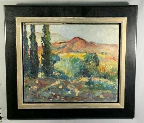 "maguy De Vion 1894/1980" Painting / Oil On Canvas (midi Landscape)-photo-2