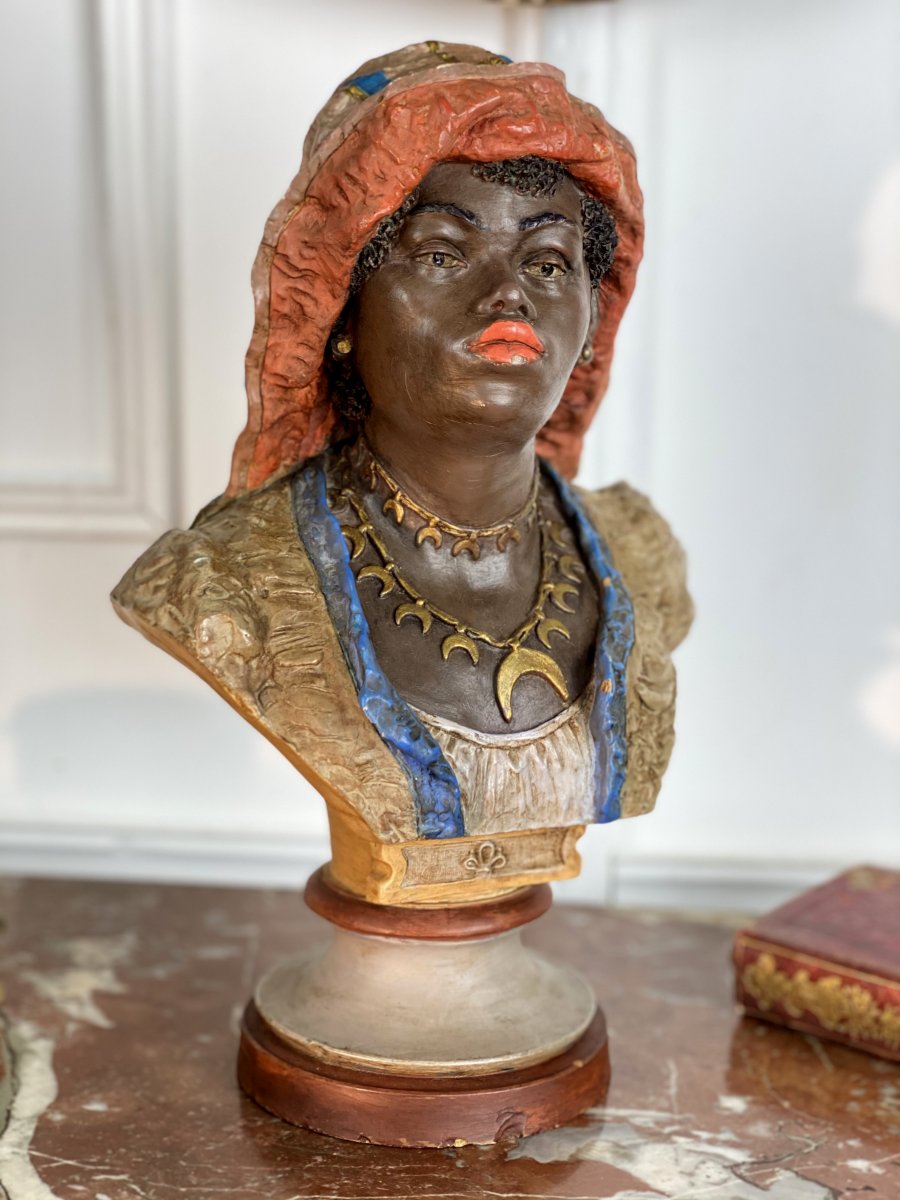 Terracotta Bust Of Arthur Goldsheider (orientalist Woman) Signed With A "g"