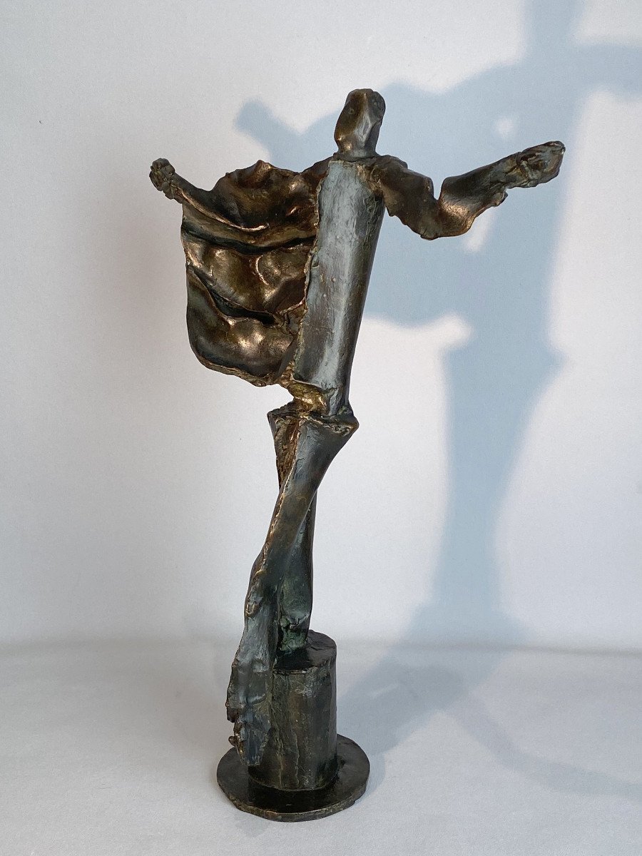 Sculpture Of "claude Bee Born In 1930) Character / Event In Bronze 3/8-photo-2