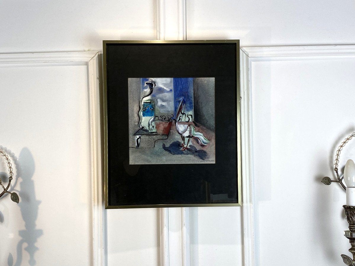 Siiri Spronken (dutch Painter) Painting On Paper Under Framed Glass-photo-2