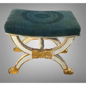 Curule Stool Late 19th Stamped 