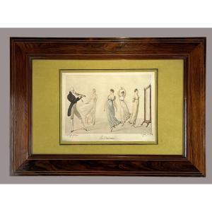 18th Century Drawing / Watercolor By Pierre Pasquier 1731-1806 "la Dansomanie"