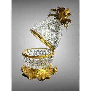 Oeuf En Cristal De Luxe Et Monture En Bronze Doré De La Maison Jansen Année 70