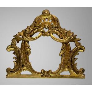 19th Century Woodwork Element In Louis XV Style Gilded Wood 30 Cm High