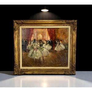 Marcel Cosson 1878-1956 Painting On Wood Panel "opera Scene" Well Framed