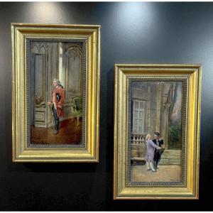 Pair Of 19th Century Paintings / Oils On Panels Signed Maurice Blum (1832-1909)