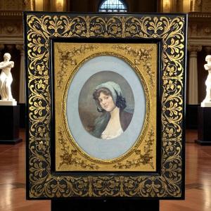 CADRE ÉPOQUE NAPOLÉON III EN BOIS ET STUC POUR PEINTURE 51 CM X 41 CM