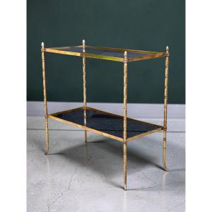 Table / Side Table / From The 1970s By Maison Bagues En Bronze Et Verre