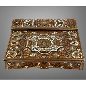 Marquetry Writing Desk With 2 Inkwells Napoleon III Period