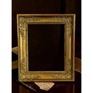 19th Century Epoque Frame In Gilded Wood /stuc For Painting 27.5 Cm X 21.5 Cm
