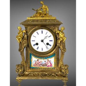 19th C. Gilded Bronze And Sèvres Porcelain Hanger Decorated With Characters