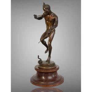 SCULPTURE EN BRONZE DE CHARLES - ARTHUR BOURGEOIS " LE CHARMEUR DE SERPENT