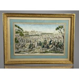 18th-century Engraving Enhanced With Watercolor: 