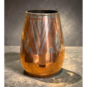 Bronze Vase By Luc Lanel For Christofle, Art Deco Style, Circa 1930