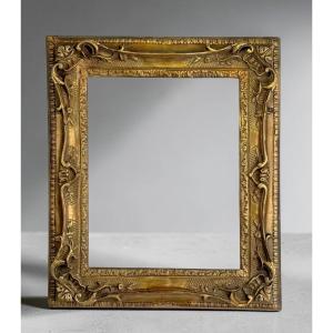 CADRE ANCIEN EN BOIS ET STUC DORÉ DE STYLE LXV POUR PEINTURE 41,5 cm x 34 cm