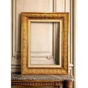 CADRE ANCIEN EN BOIS ET STUC DORÉ DE STYLE LXV POUR PEINTURE 56 cm x 39 cm 10P