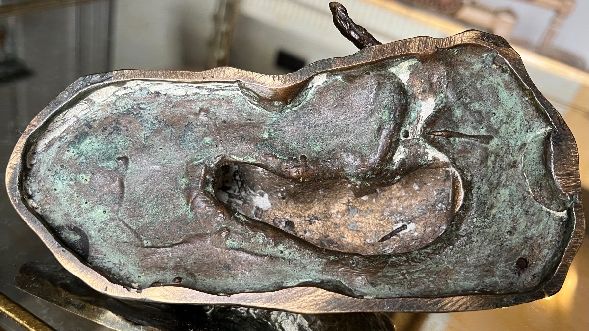 Ary Bitter, Animalier Bronze Of A Reclining Doe -photo-2