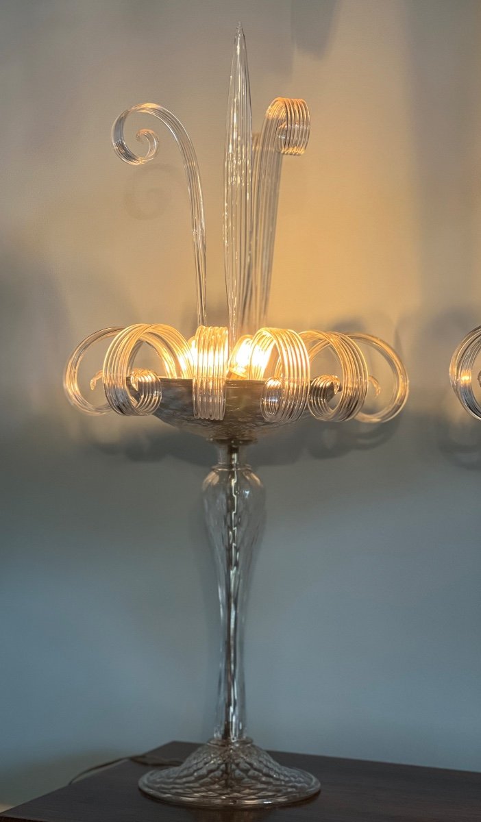Murano, Rare Paire De Girandoles En Verre -photo-3
