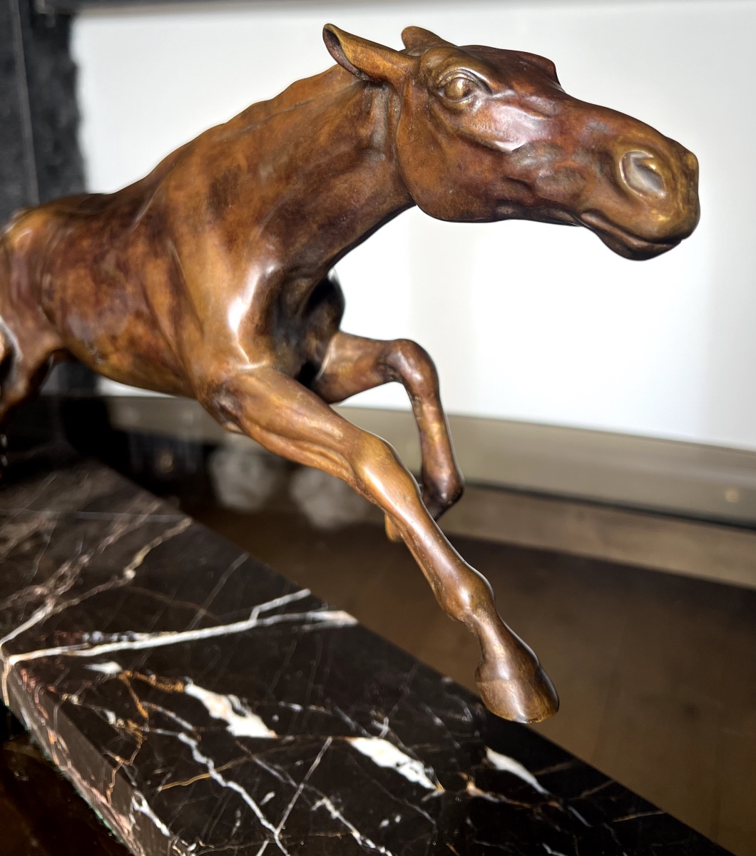Max Le Verrier, Art Deco Bronze Of A Galloping Horse, Ca. 1925-photo-2