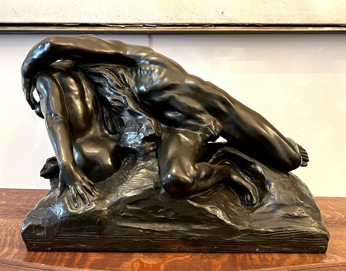 Jef Lambeaux, Le Faune Mordue, Large Mythological Bronze-photo-3
