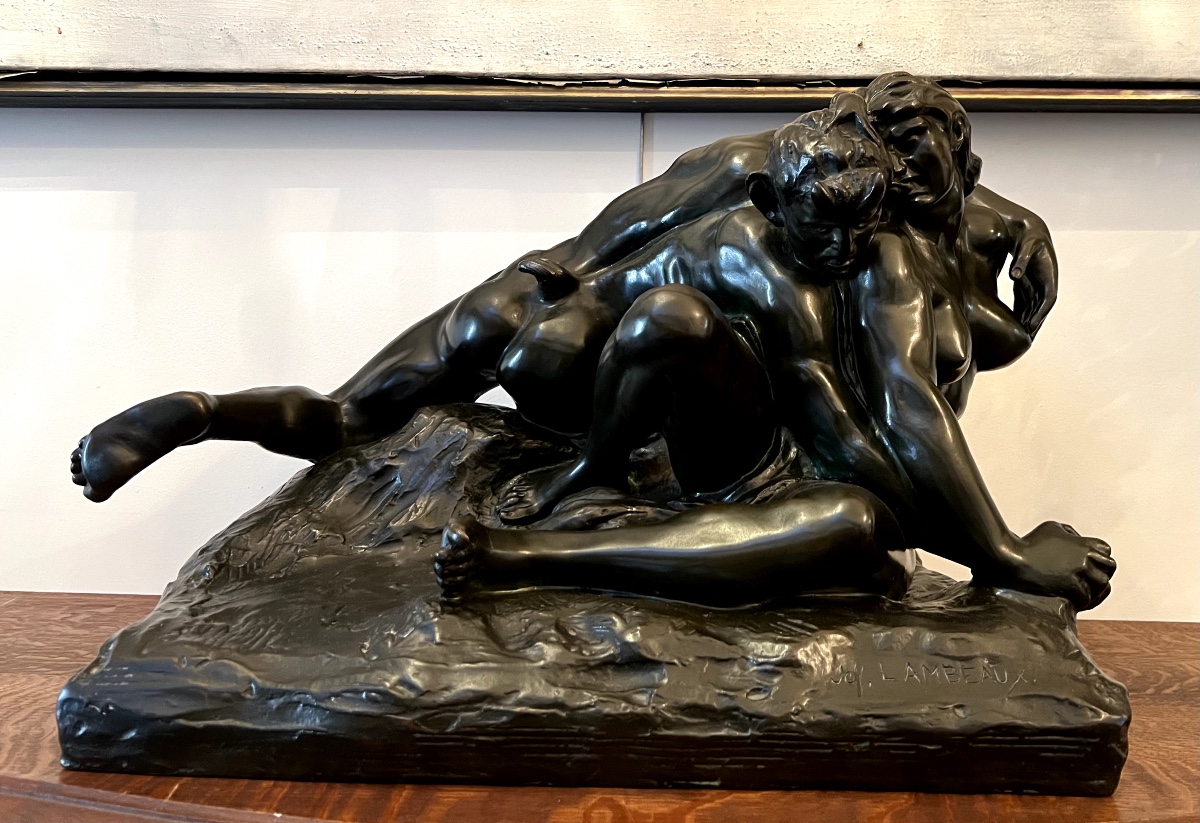 Jef Lambeaux, Le Faune Mordue, Large Mythological Bronze