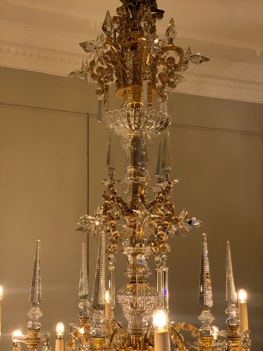 Lobmeyr, Large Gilt Bronze And Crystal Chandelier, Napoleon III Period-photo-2