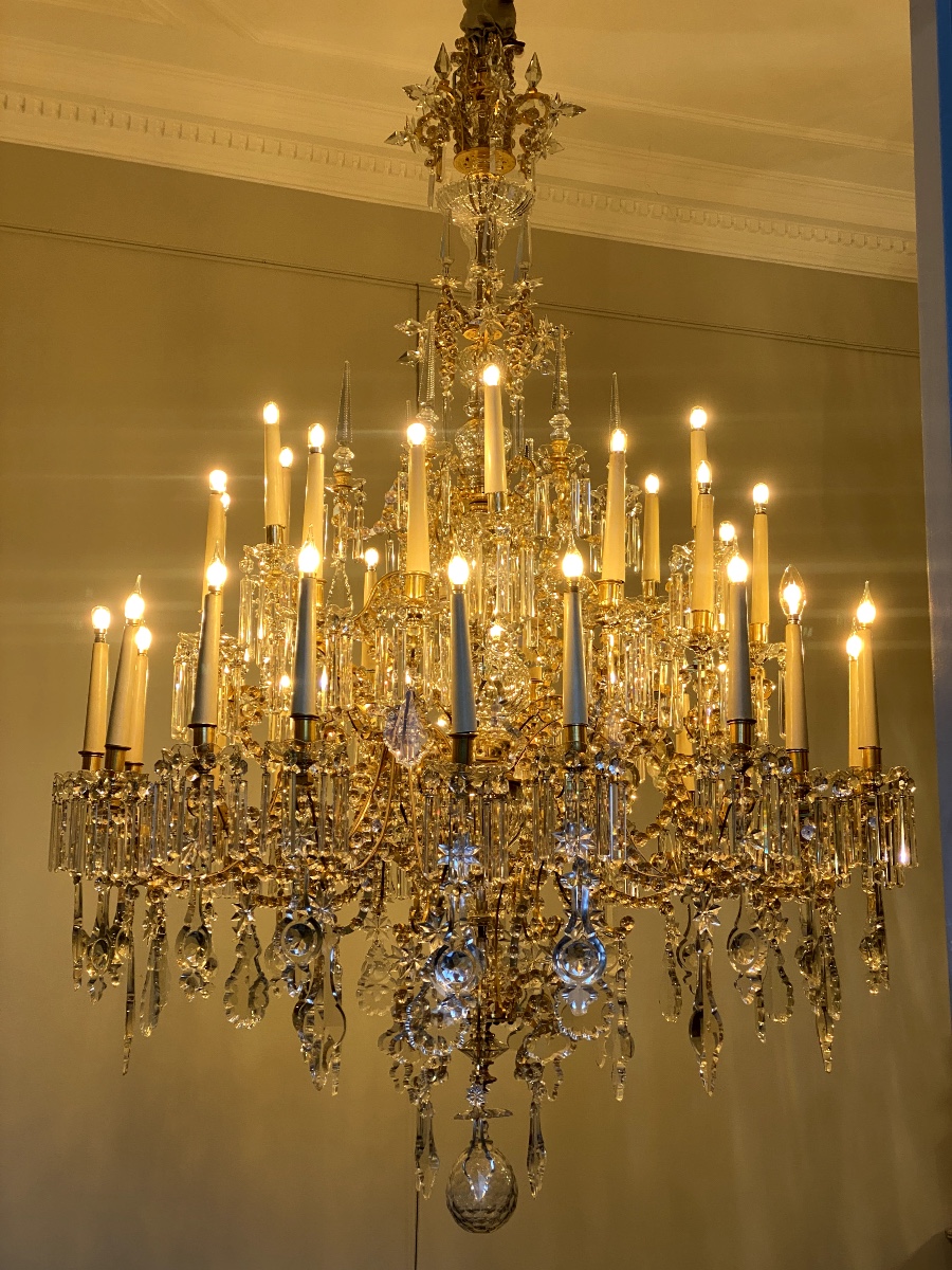 Lobmeyr, Large Gilt Bronze And Crystal Chandelier, Napoleon III Period