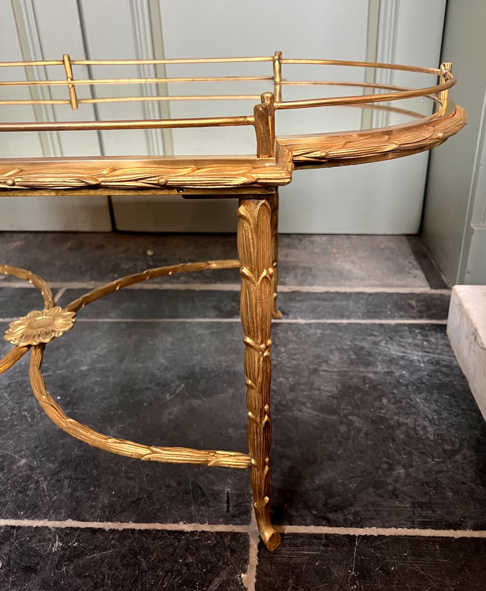 Maison Charles, Gilded Bronze “palmier” Low Table / Coffee Table-photo-2