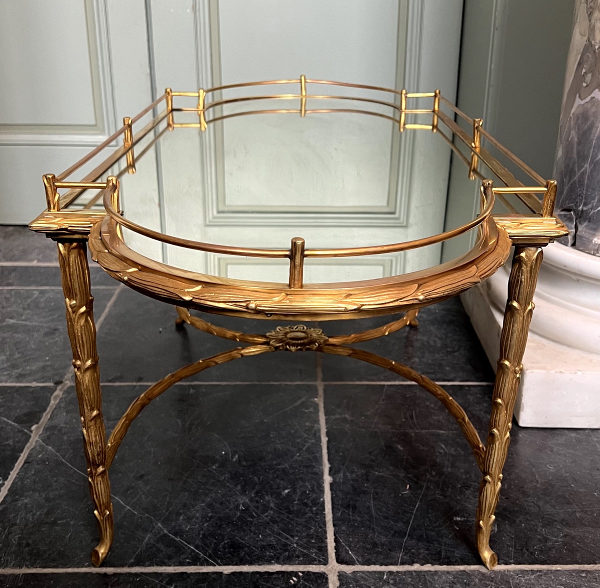 Maison Charles, Gilded Bronze “palmier” Low Table / Coffee Table-photo-1