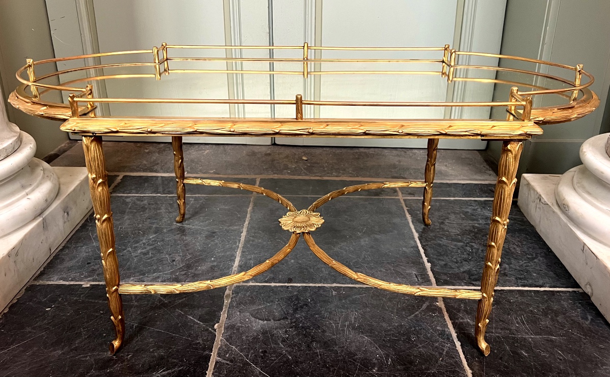Maison Charles, Gilded Bronze “palmier” Low Table / Coffee Table