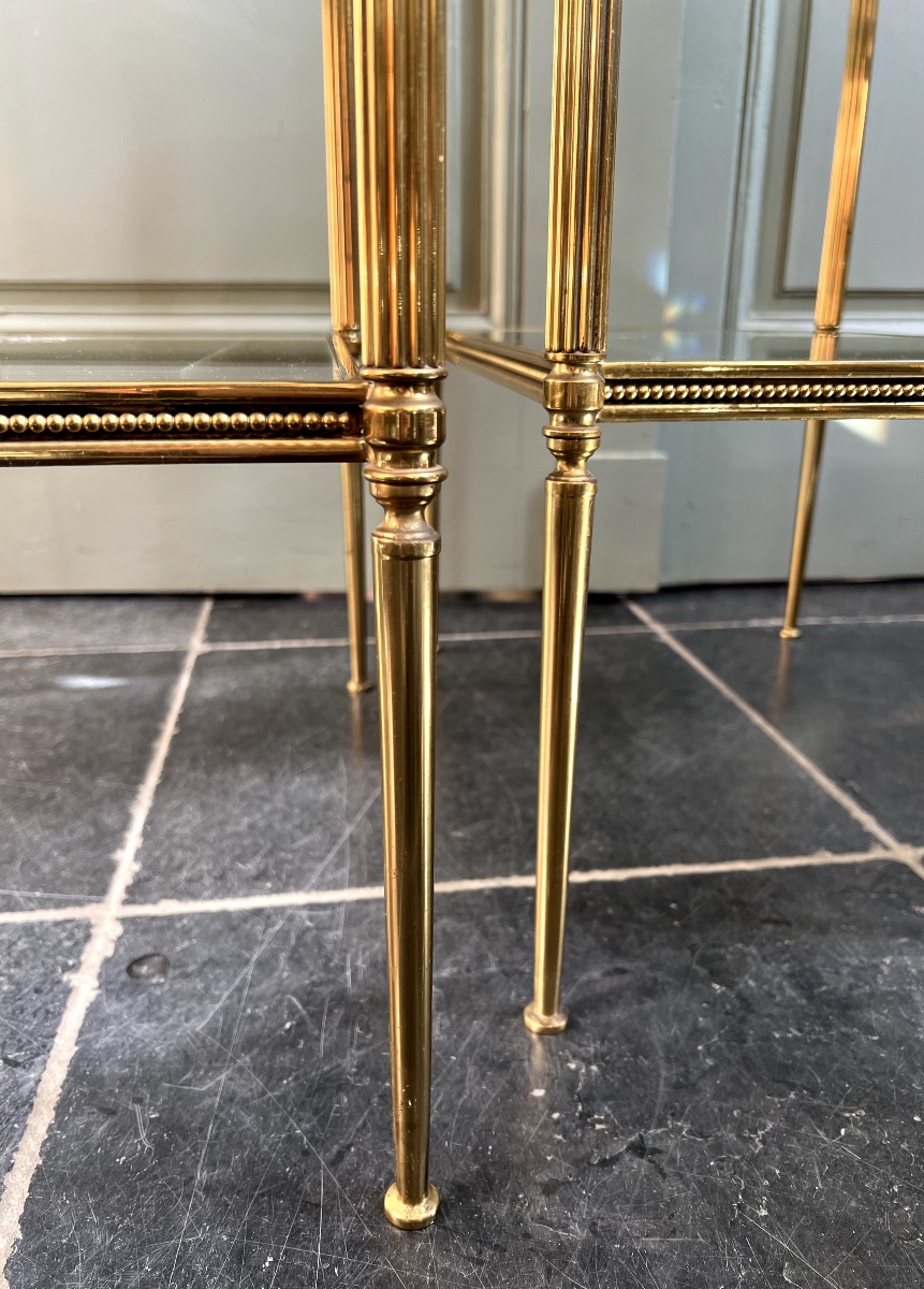 Bronze Side Tables With Mirrored Tops, Attributed To Maison Jansen-photo-4
