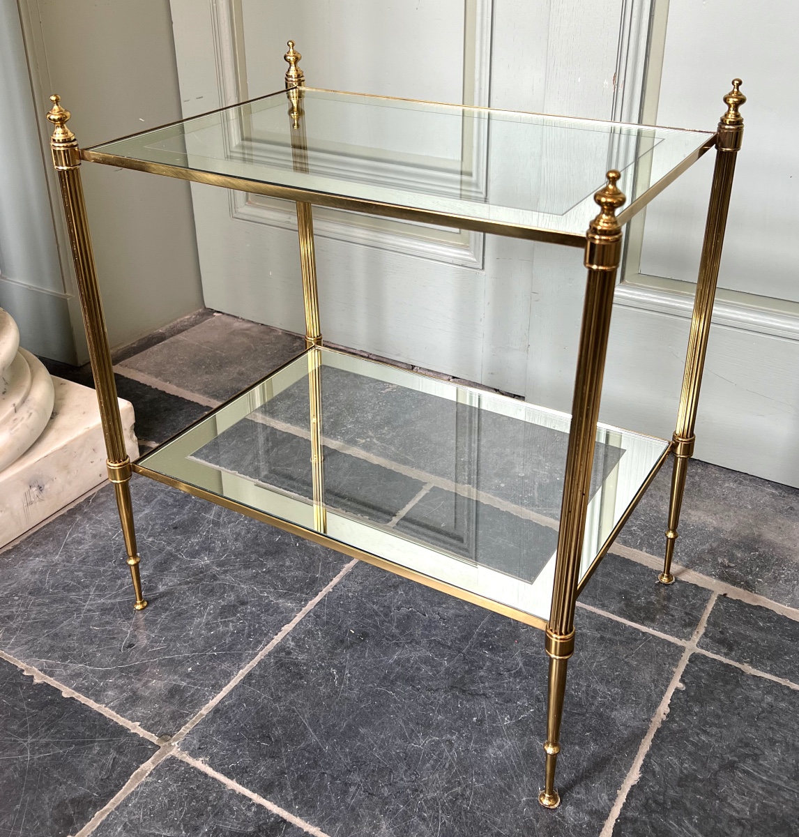 Bronze Side Tables With Mirrored Tops, Attributed To Maison Jansen-photo-1