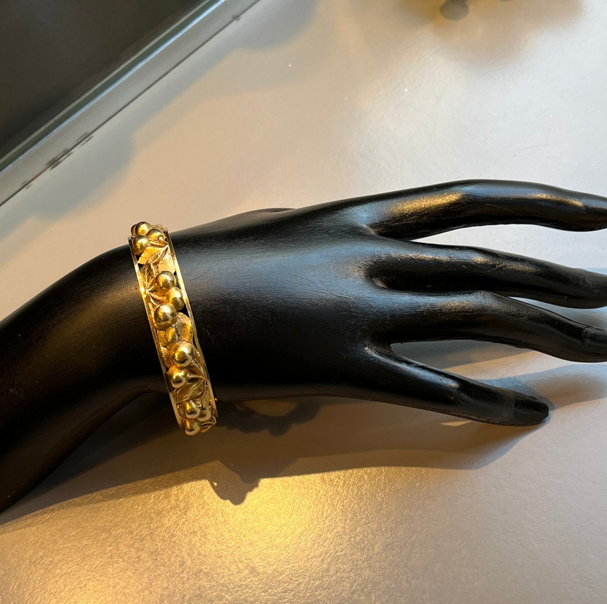Gold Bracelet Decorated With Cherries. Signed -photo-2