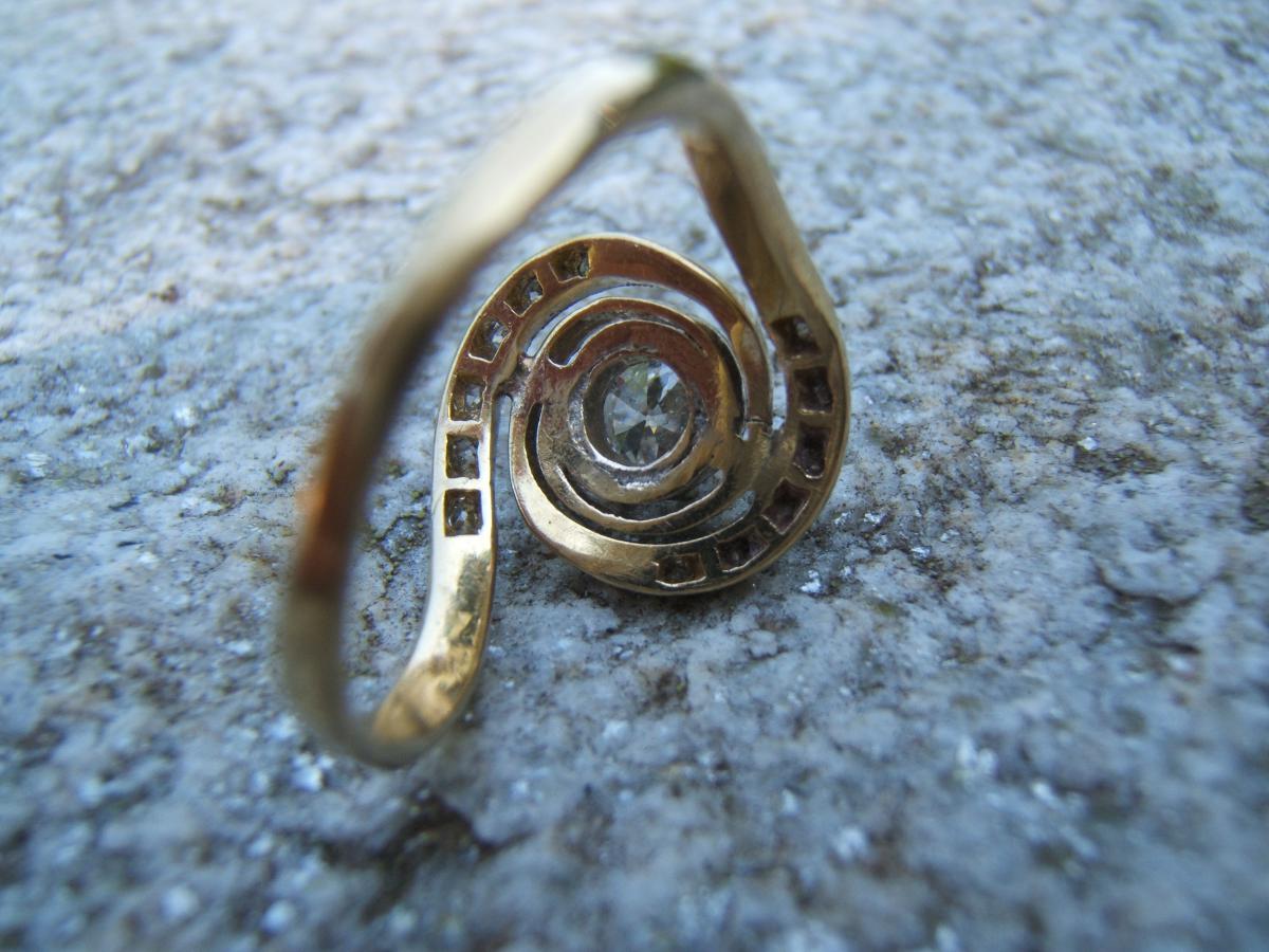 Bague ancienne," Tourbillon ",diamants-photo-3