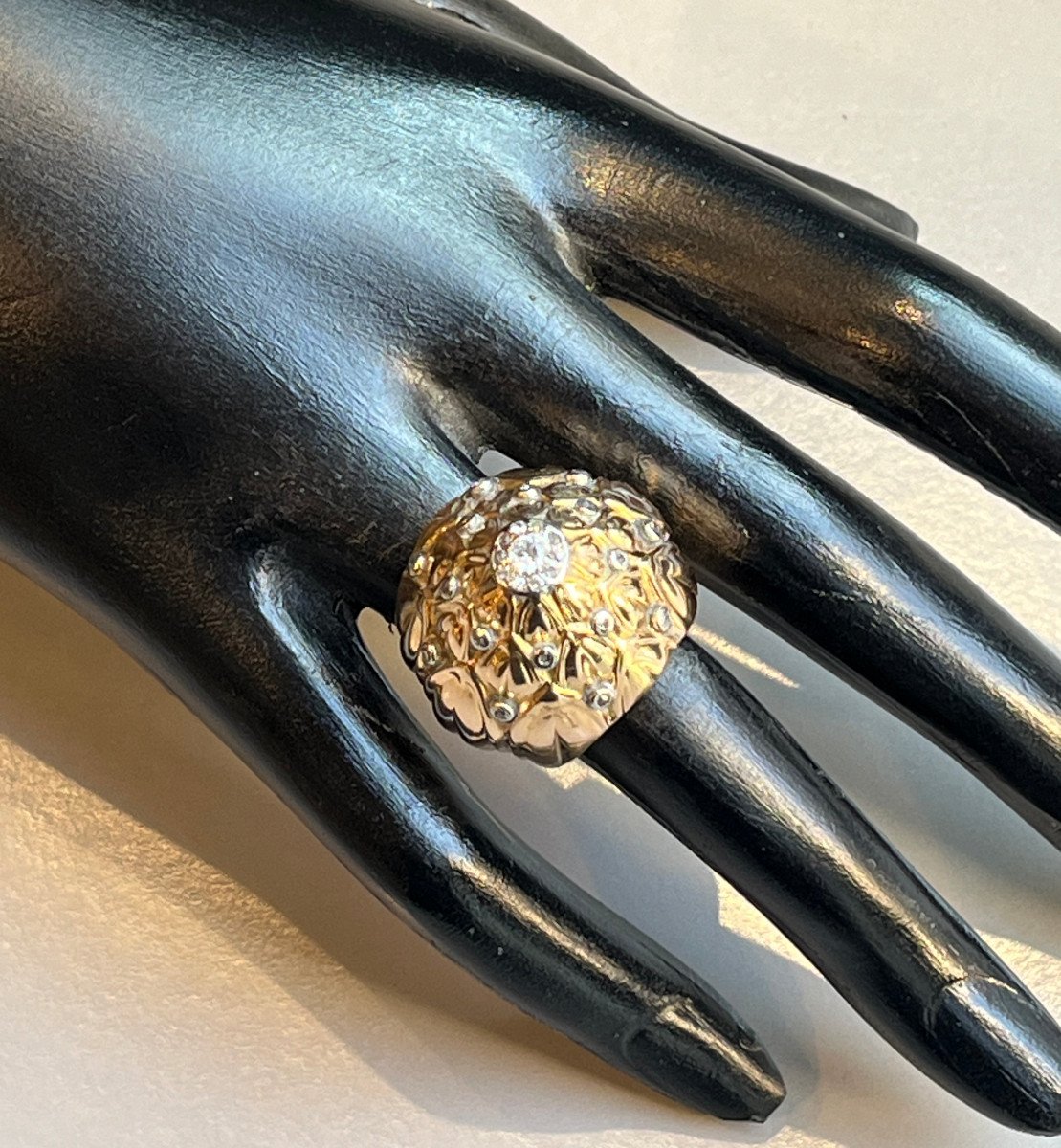 Dome Ring In Gold And Diamonds. 20th Century-photo-3