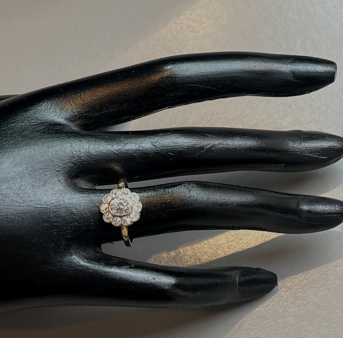 Gold And Platinum Ring, Diamonds, Belle Epoque.-photo-2