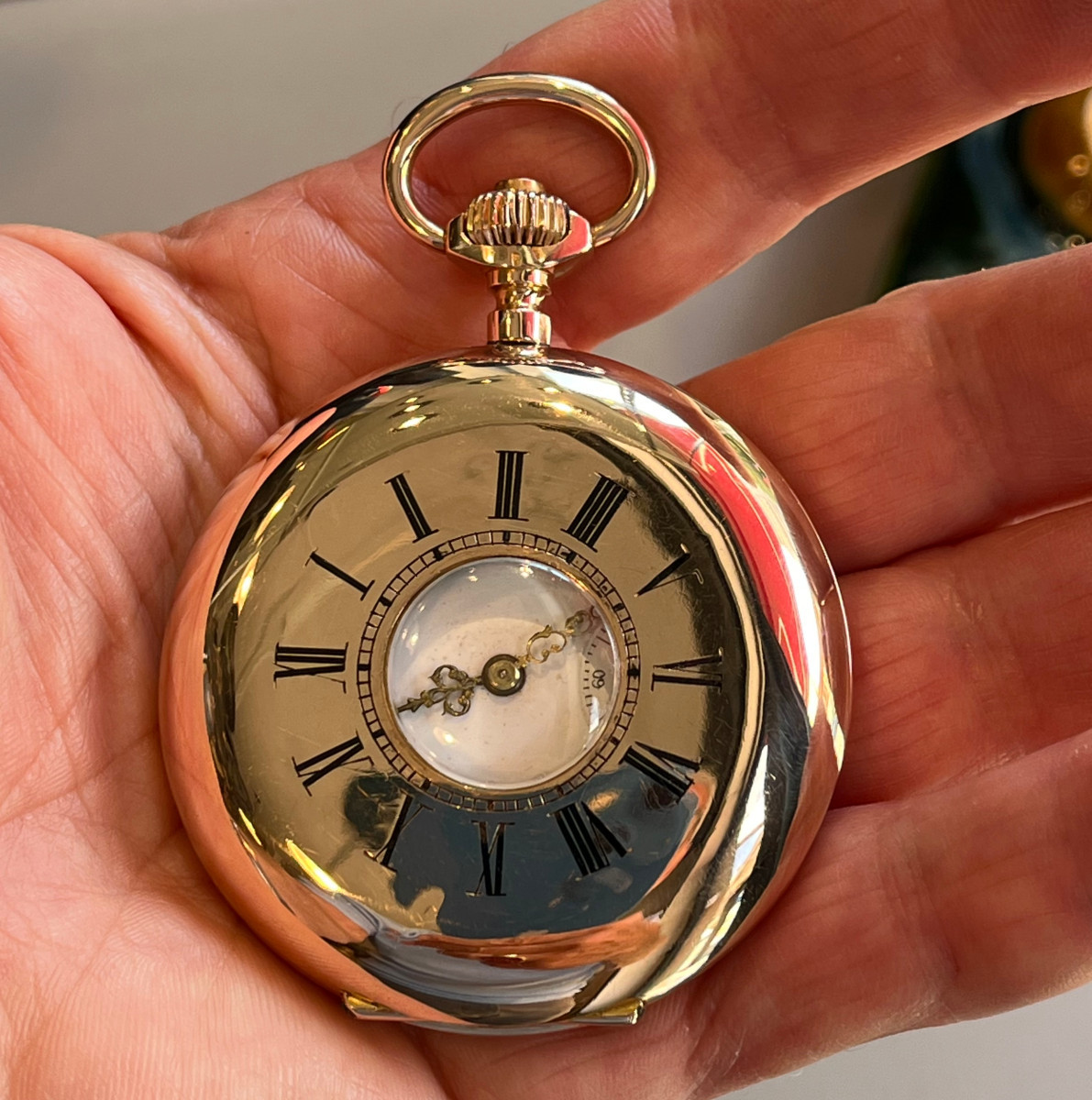 Montre demi-savonnette en or.XIXè
