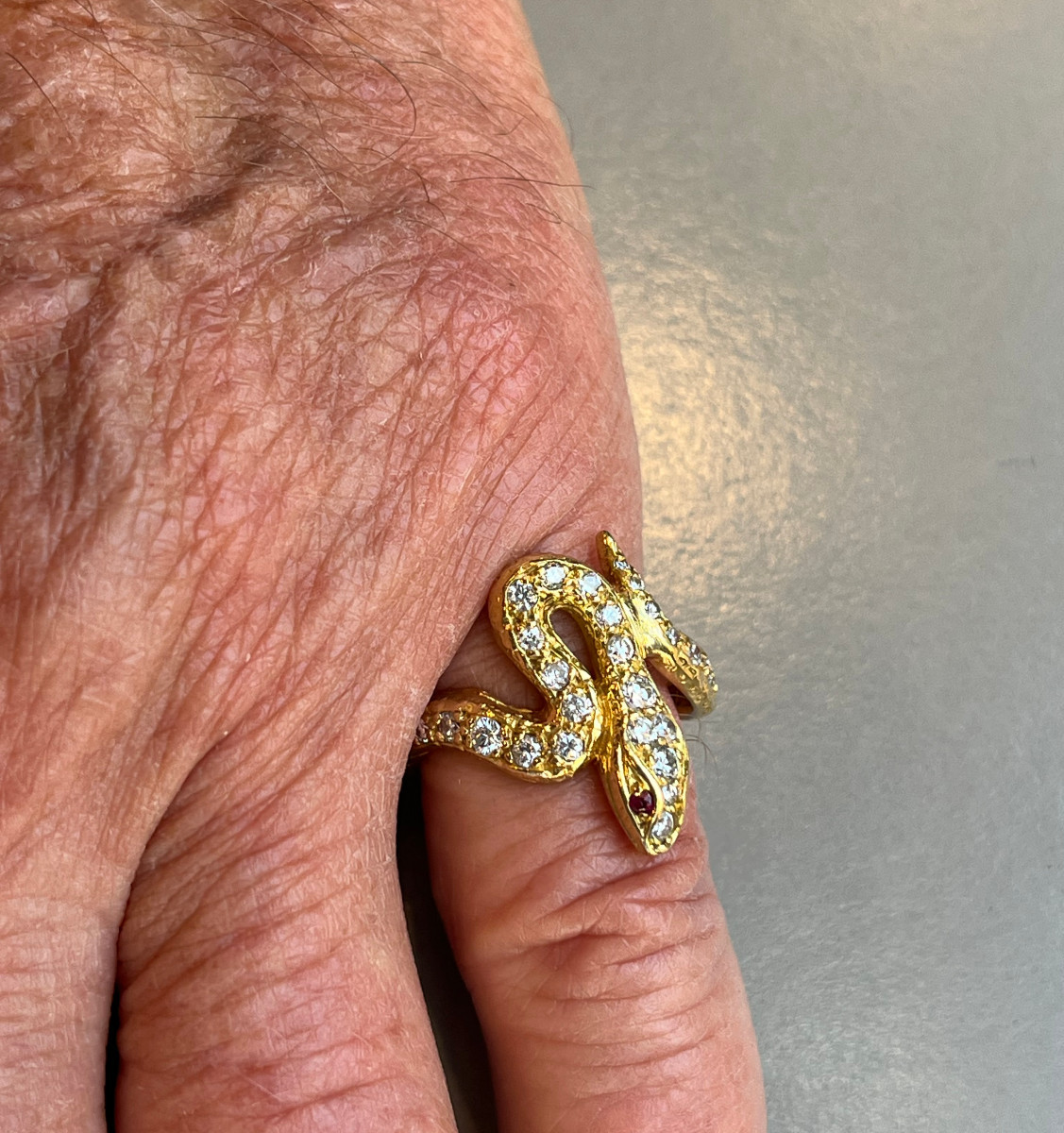 19th Century Gold And Diamond Snake Ring