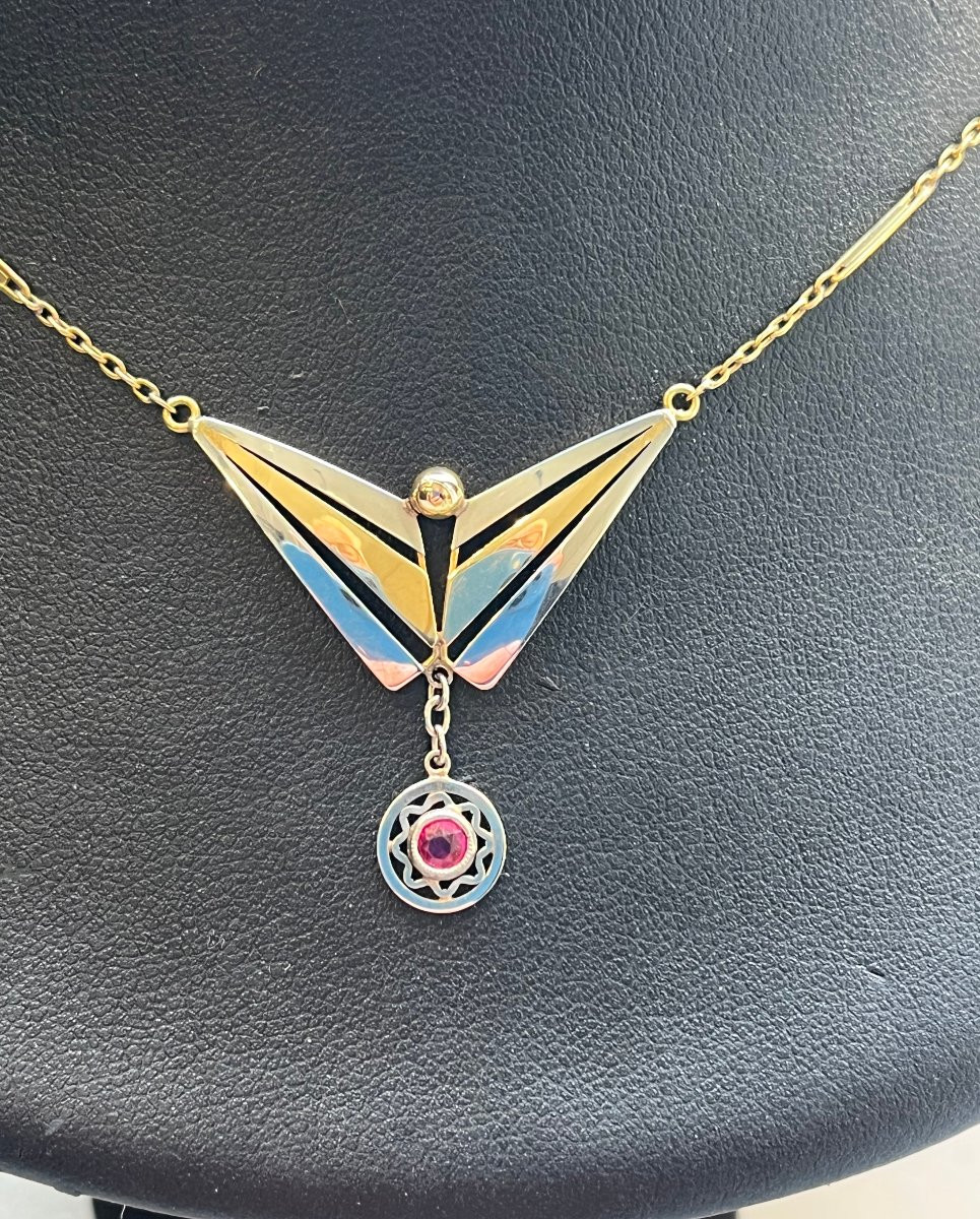 COLLIER EPOQUE ART DECO OR 18 CARATS.XXè-photo-2