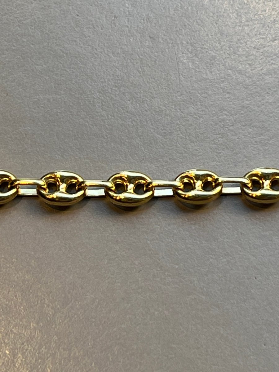 18-carat Yellow Gold Coffee Bean Bracelet.-photo-3