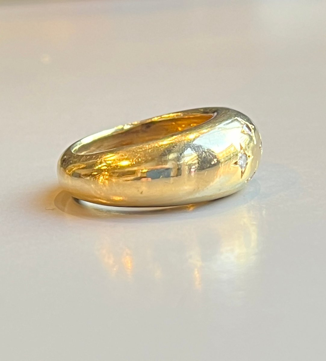 Bague jonc en or et diamants. XXè-photo-2