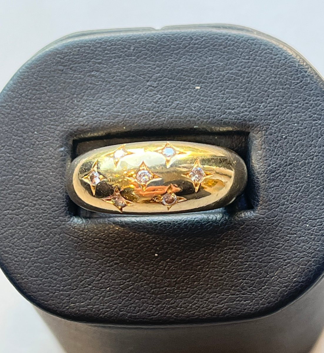 Bague jonc en or et diamants. XXè-photo-5