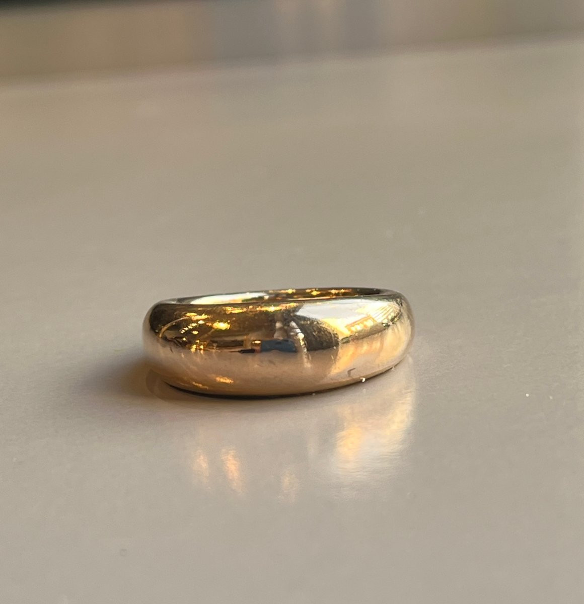 BAGUE JONC EN OR ROSE 18 CARATS. XXè-photo-2