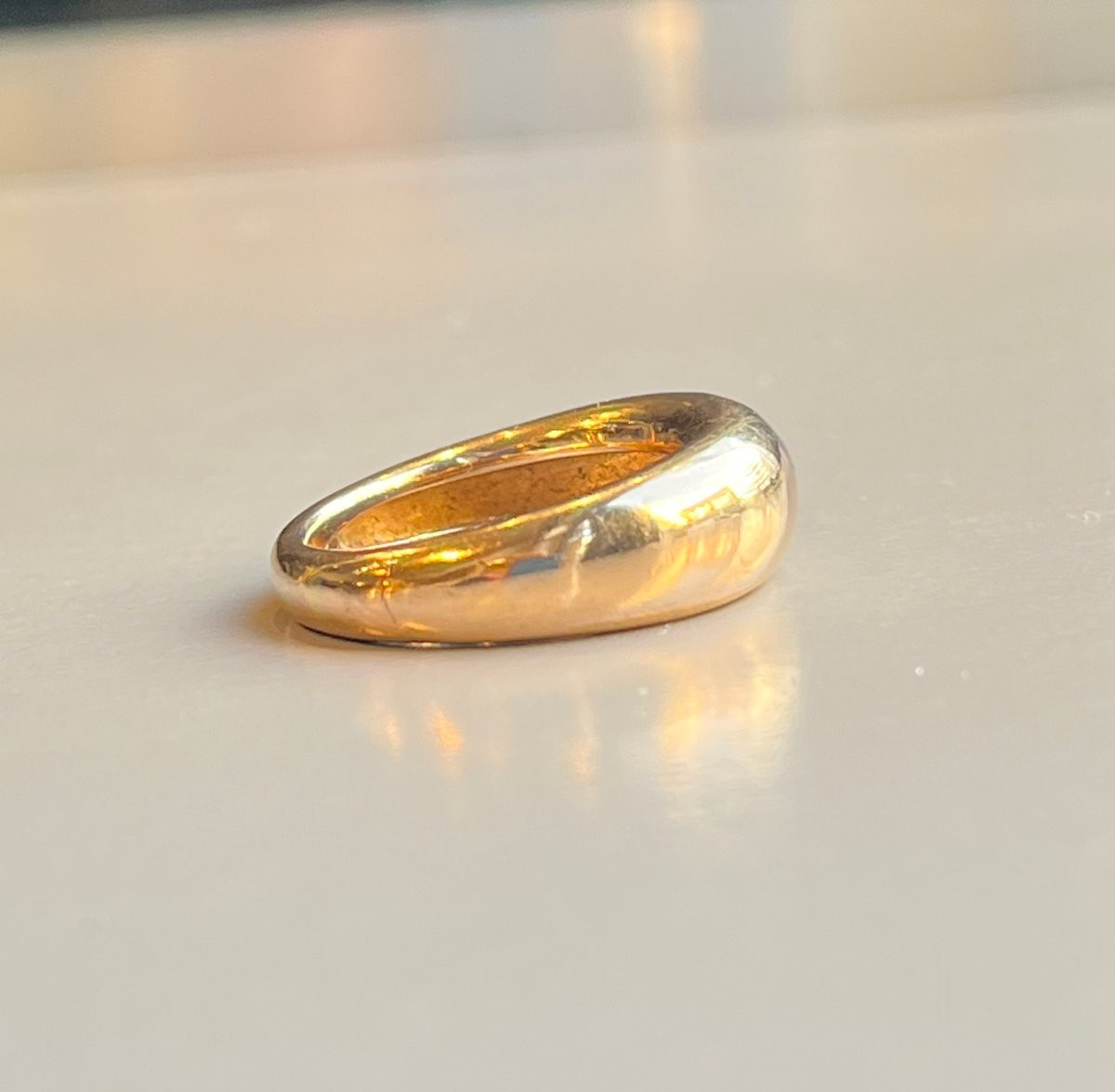 BAGUE JONC EN OR ROSE 18 CARATS. XXè-photo-4