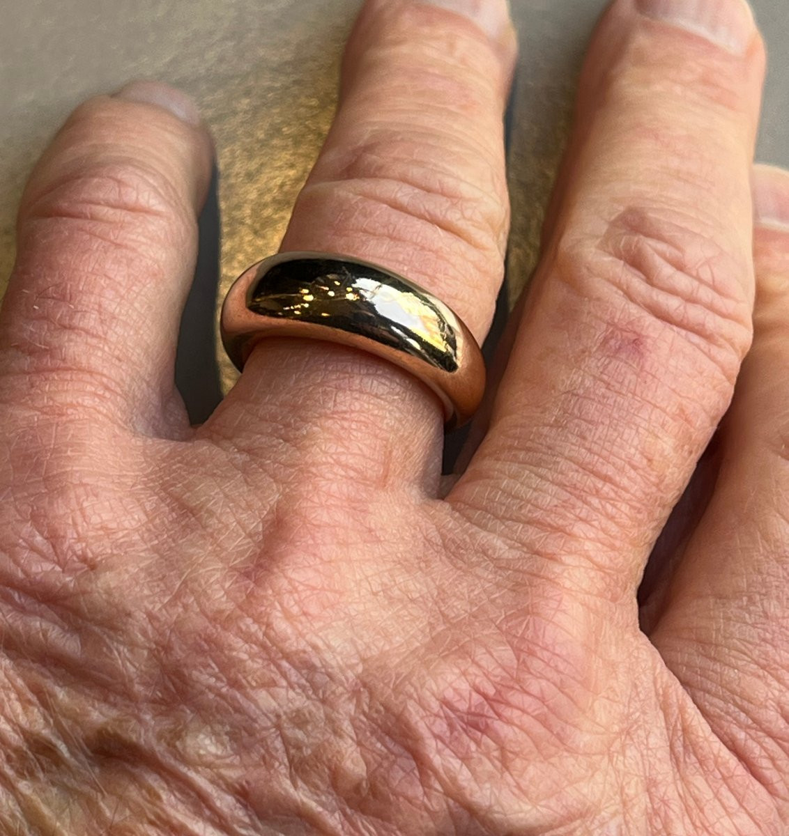 BAGUE JONC EN OR ROSE 18 CARATS. XXè-photo-2