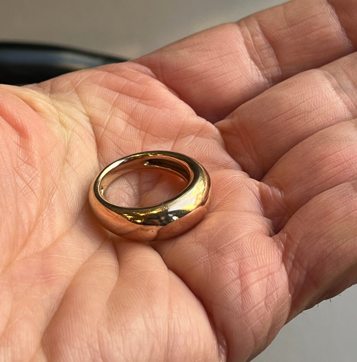 BAGUE JONC EN OR ROSE 18 CARATS. XXè-photo-7