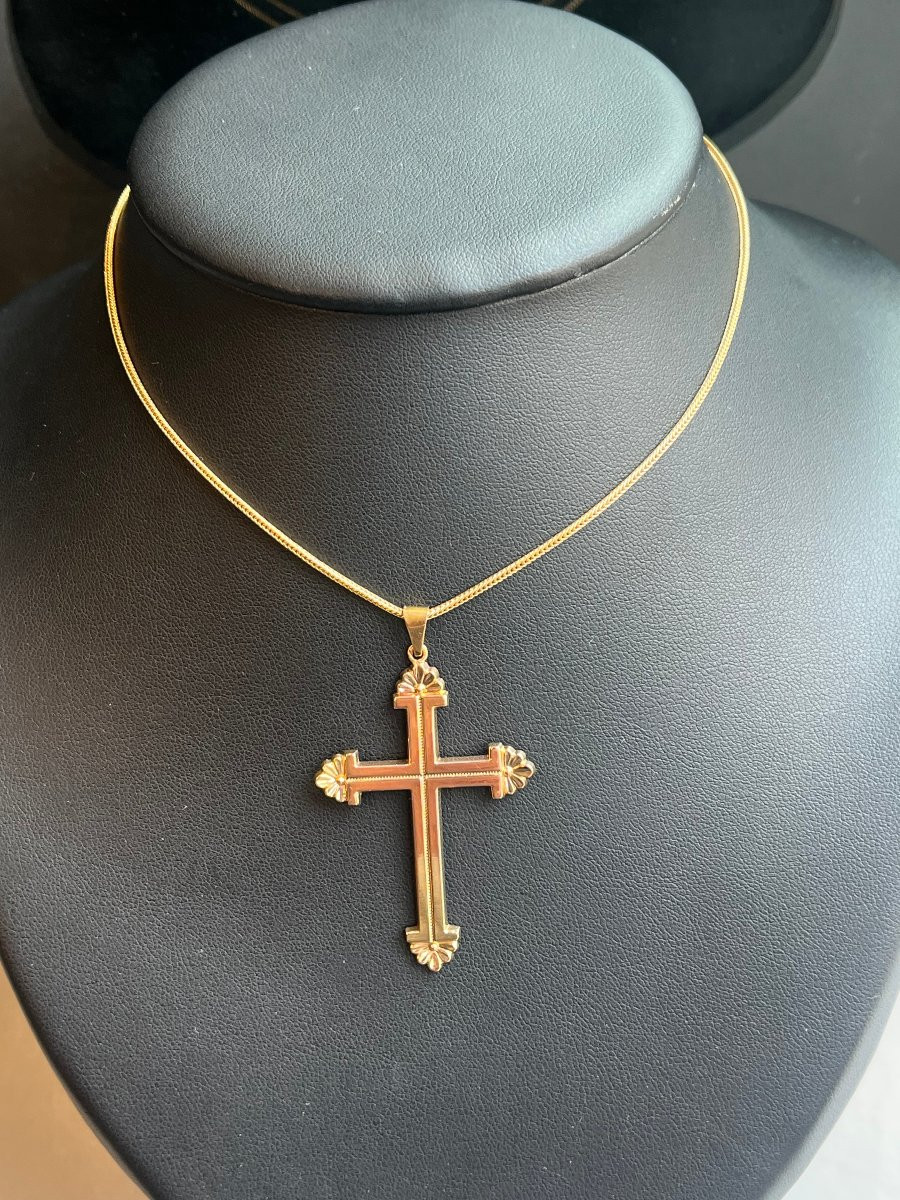 18-carat Rose Gold Cross.-photo-4