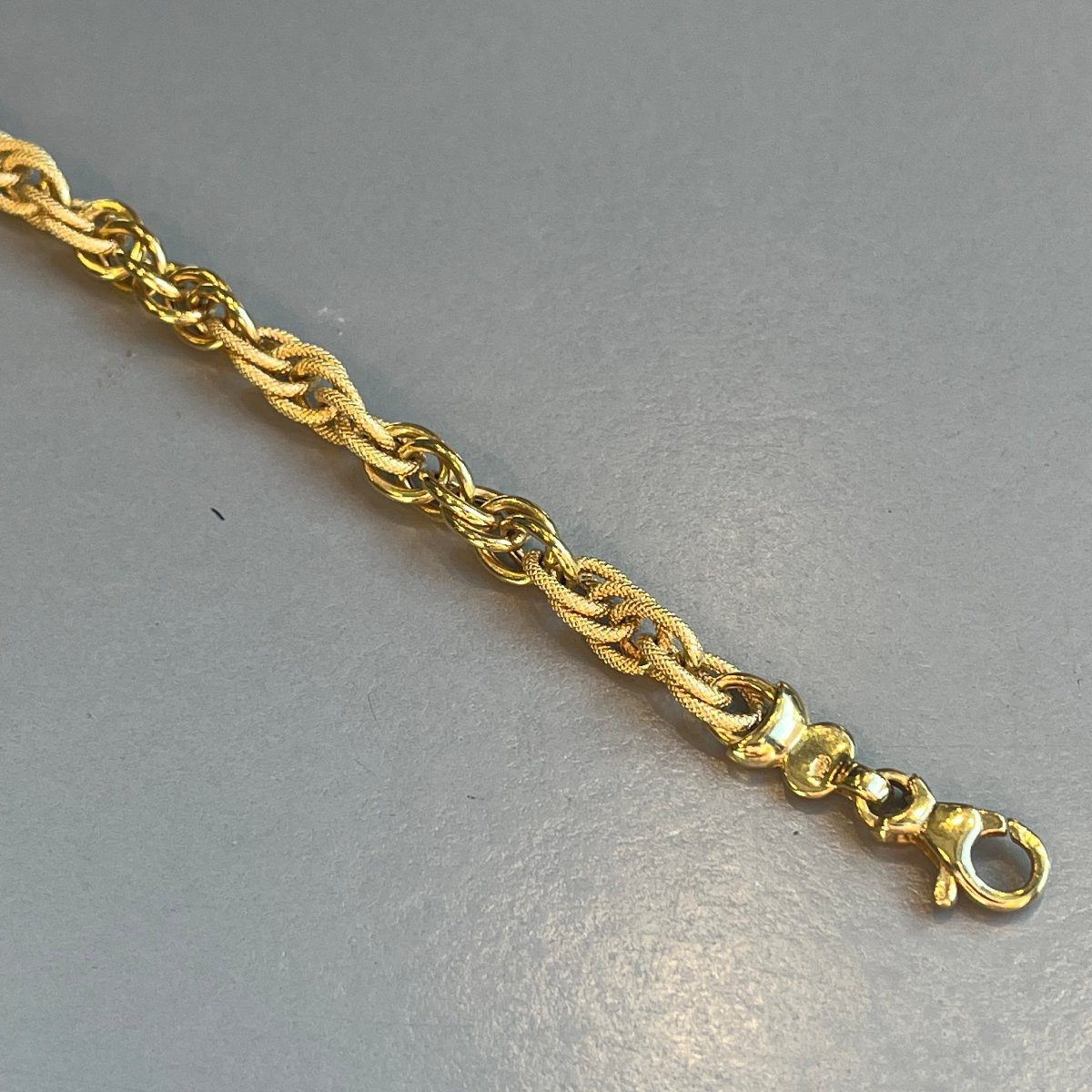 18k Gold Brass Bandette. 20th Century-photo-3